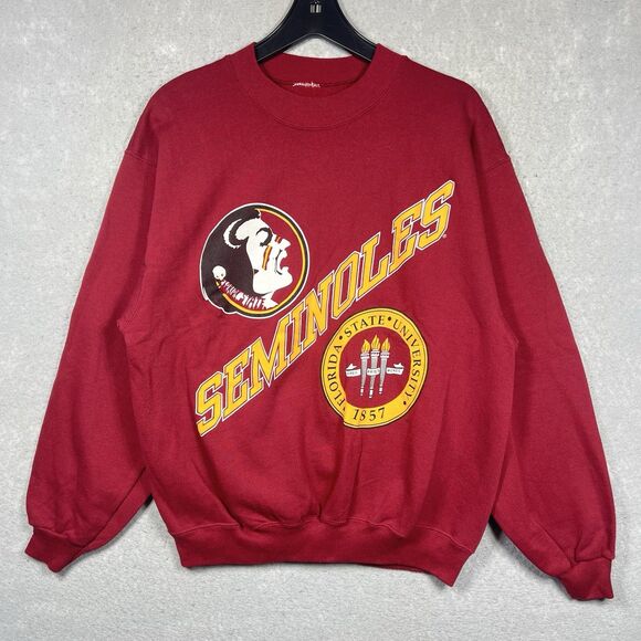 VTG Florida State University Sweatshirt USA Men’s Medium Big Logo 80s 90s Hanes - Picture 1 of 11